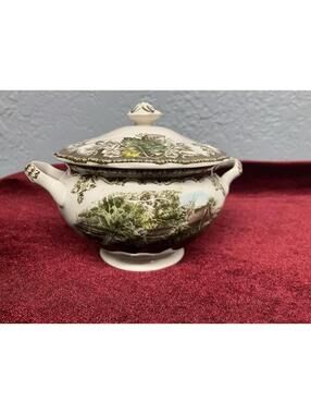 Johnson Brothers Of England “FRIENDLY VILLAGE”sugar bowl With Lid